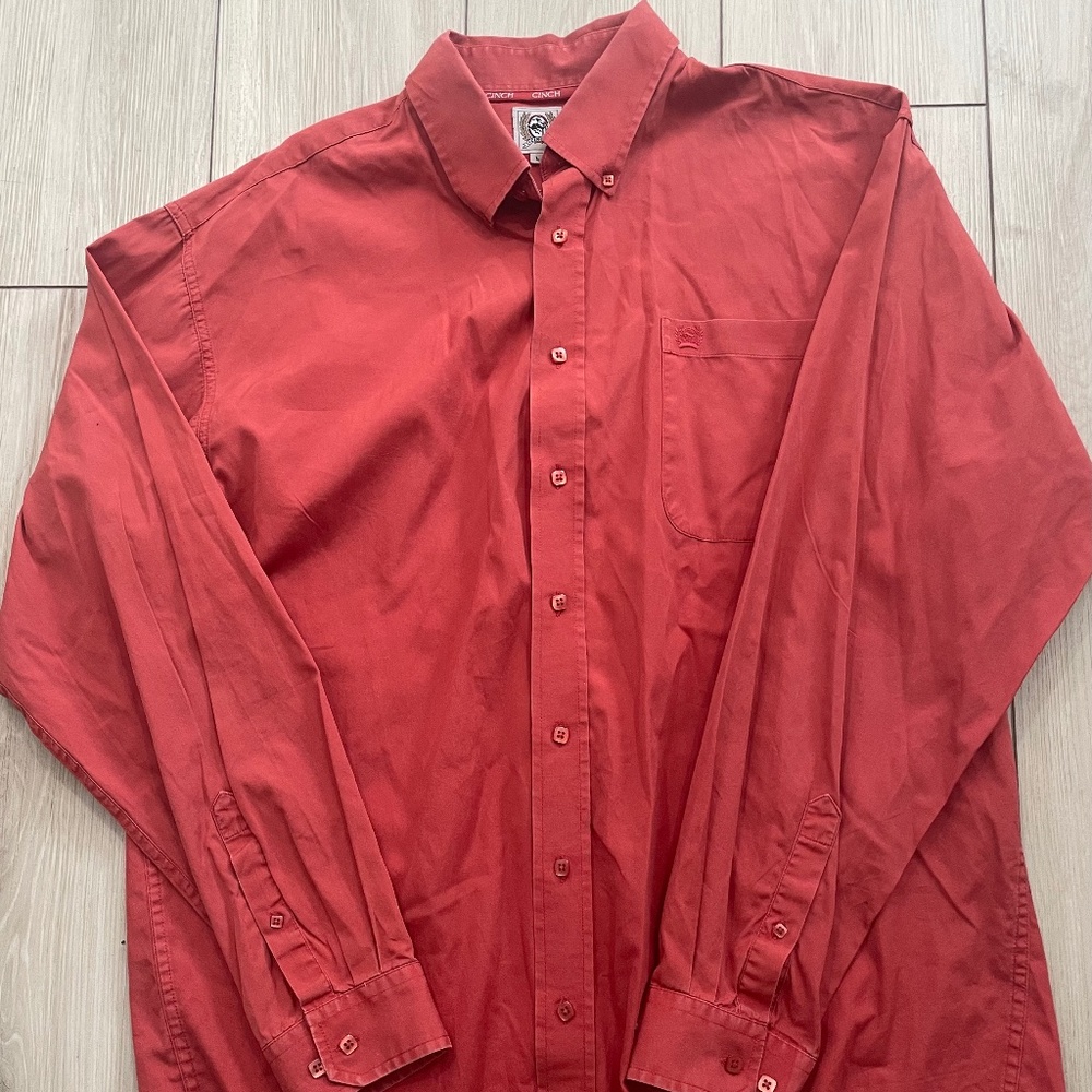 Mens Cinch Pink Button Down